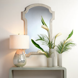Damsle Glass Table Lamp with Linen Shade