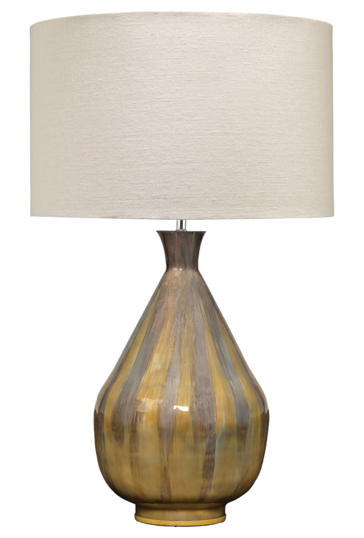 Daybreak Iron Table Lamp with Linen Shade, Grey Enameled