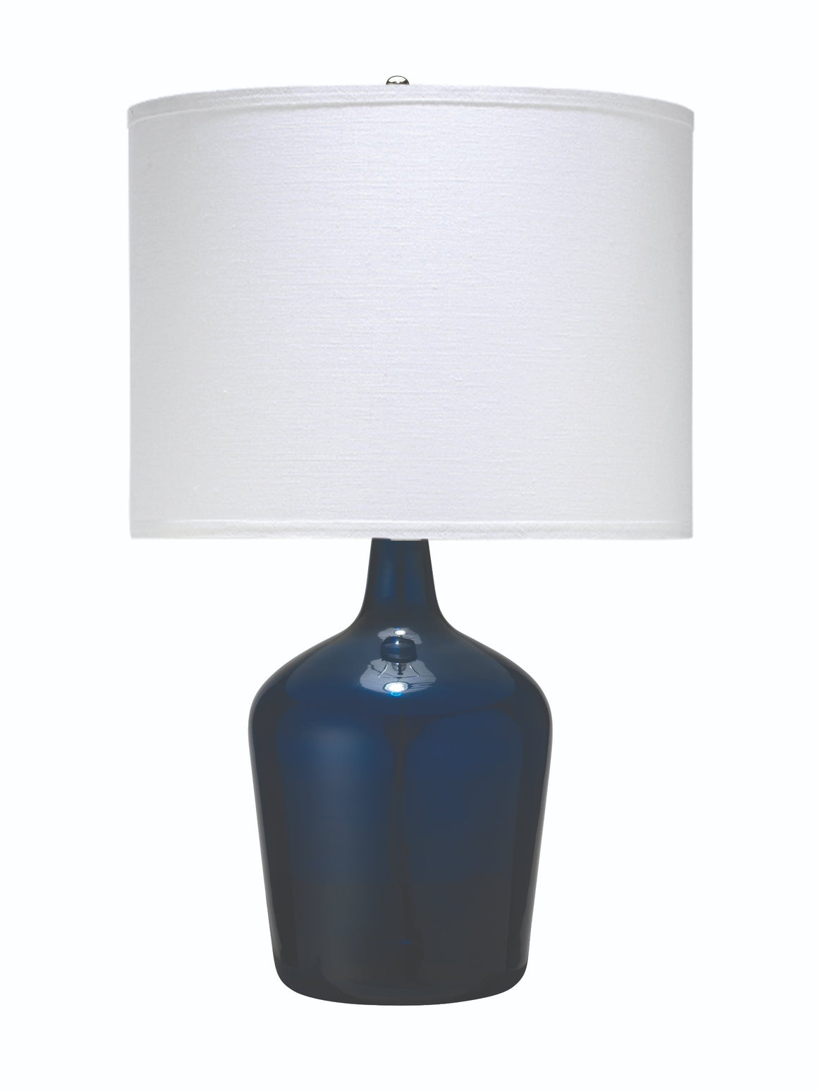 Plum Jar Glass Table Lamp with Linen Shade, Blue