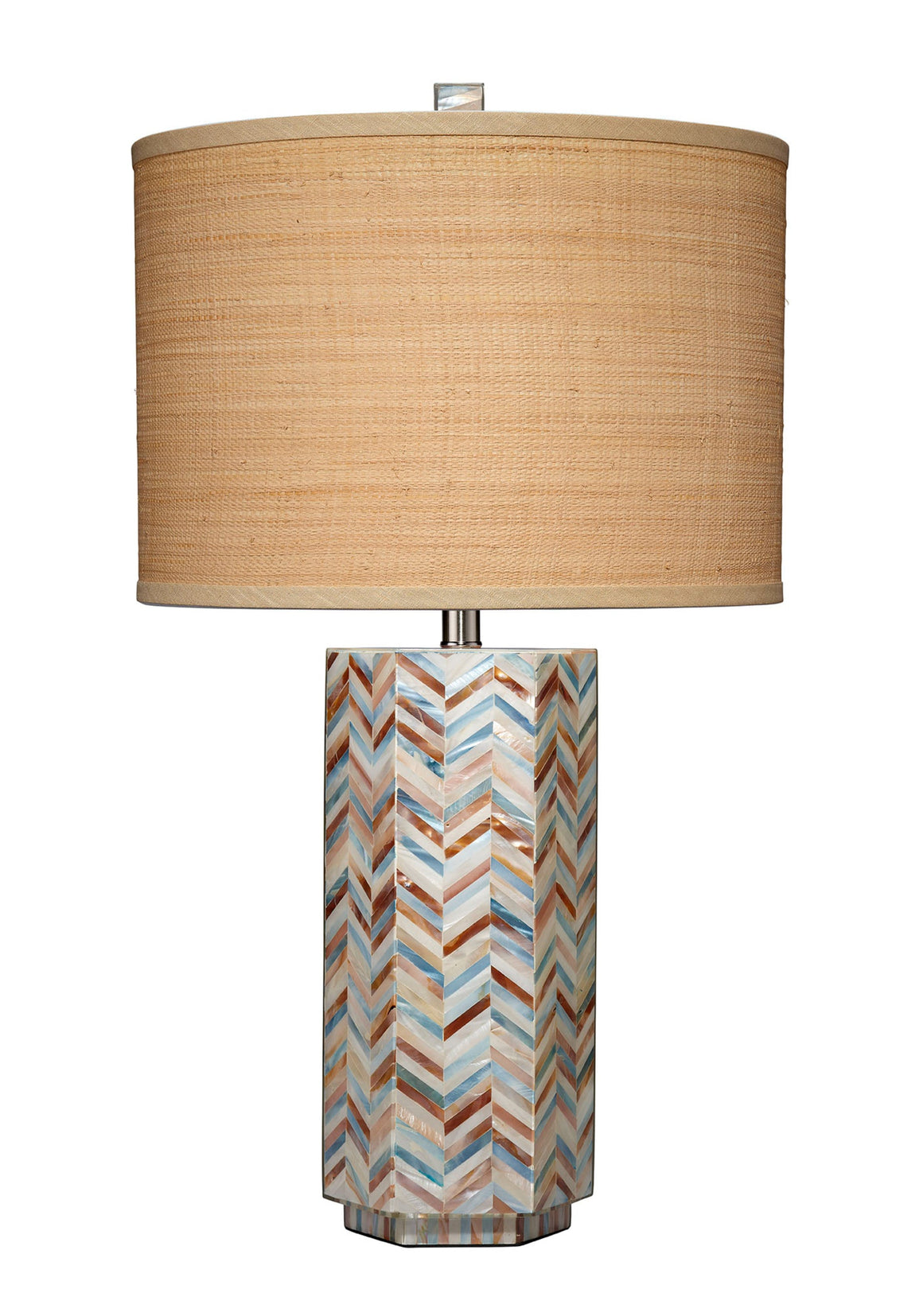 Lucille Mother of Pearl Table Lamp with Raffia Shade