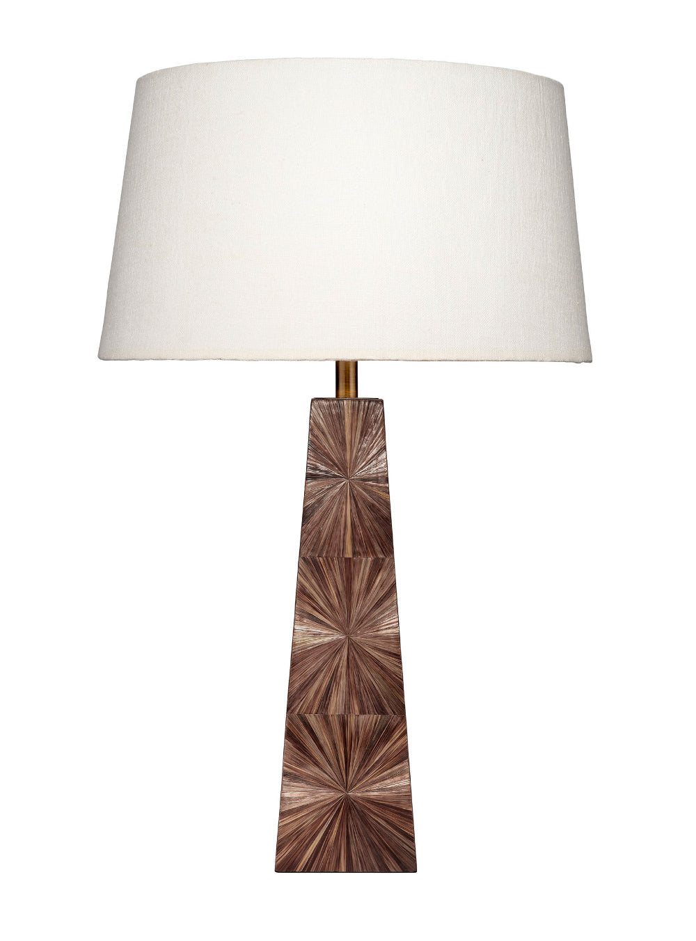Palm Marquetry Table Lamp with Linen Shade