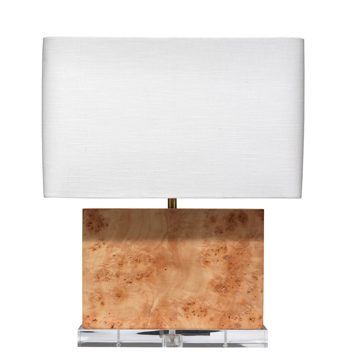 Parallel Burl Wood Table Lamp with Linen Shade