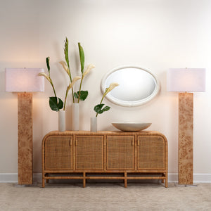 Parallel Burl Wood Floor Lamp