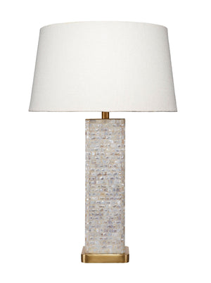 Preston Mother of Pearl Table Lamp with Linen Shade