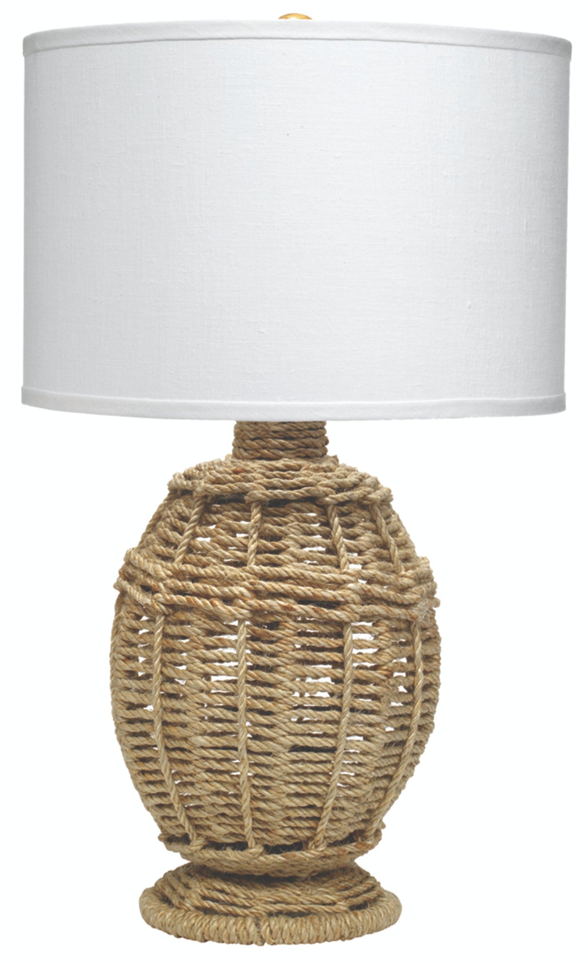 Jute Urn Table Lamp with Linen Shade
