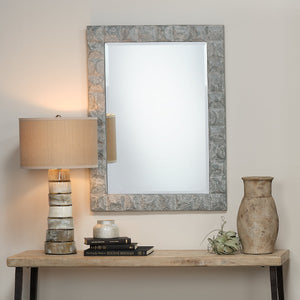 Stacked Horn Table Lamp with Elephant Drum Shade