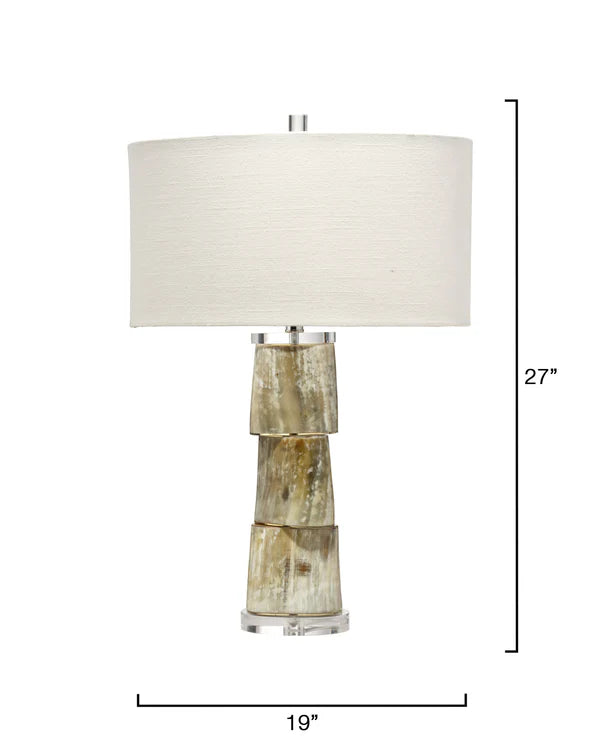 Stag Table Lamp, Cream Stacked Horn