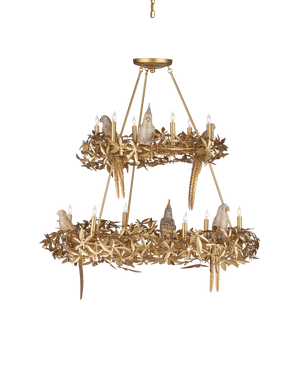 Aviary Gold Two-Tier Chandelier