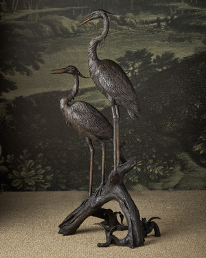 Herons on Branch Bronze
