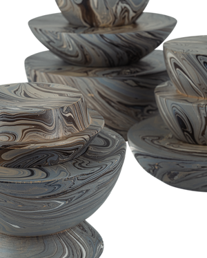 Marbleized Stacking Box Set of 3
