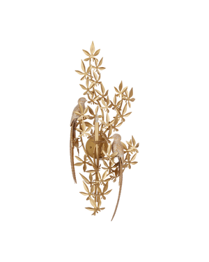 Aviary Gold Wall Sconce, Left