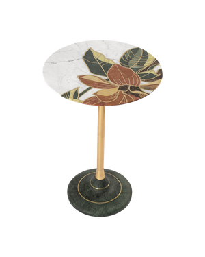 Roselle Stone Inlay Accent Table