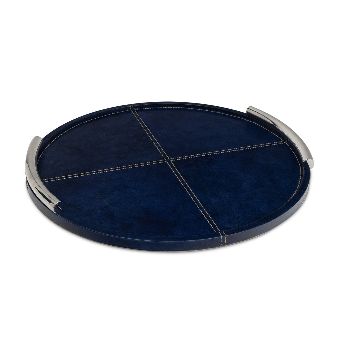 Hayes Leather Tray Round Small (Blue)