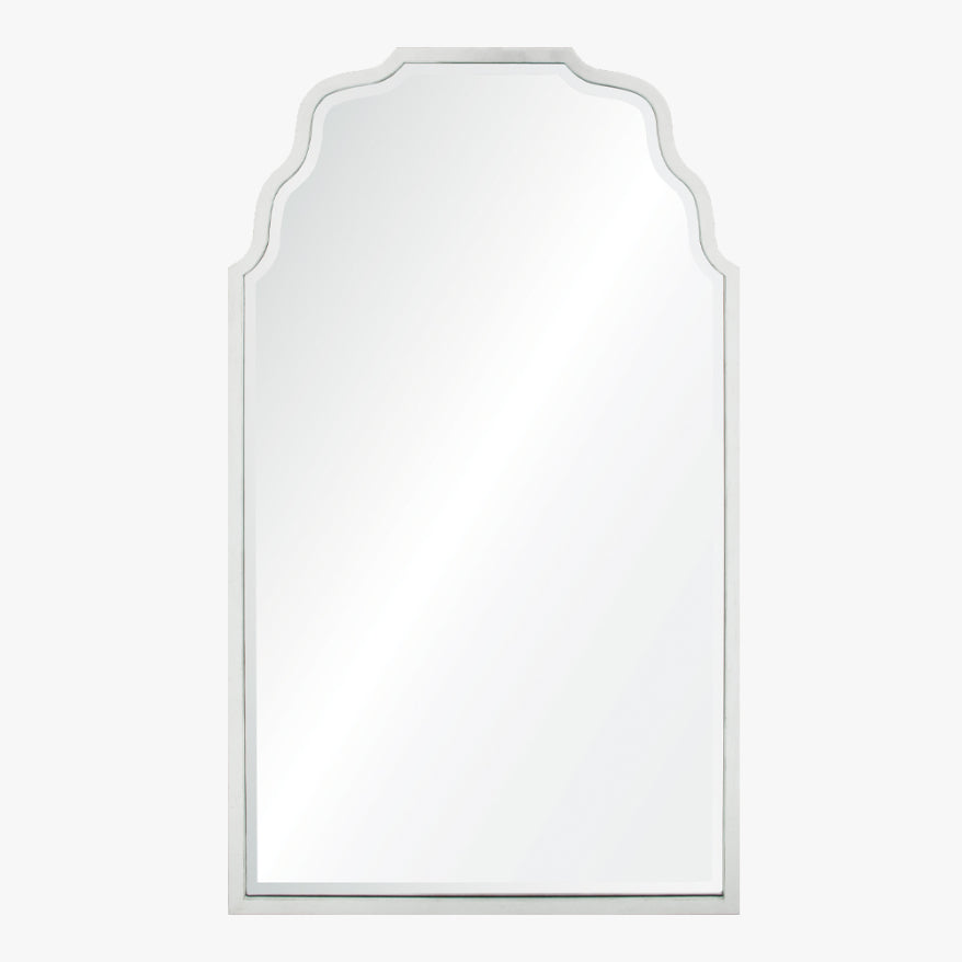 Wavy Queen Anne Antiqued Silver Leaf Iron mirror