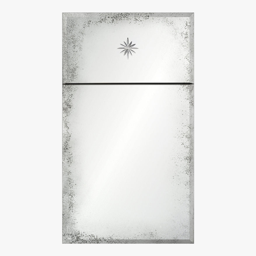 Antiqued Trumeau Mirror with Etched Star