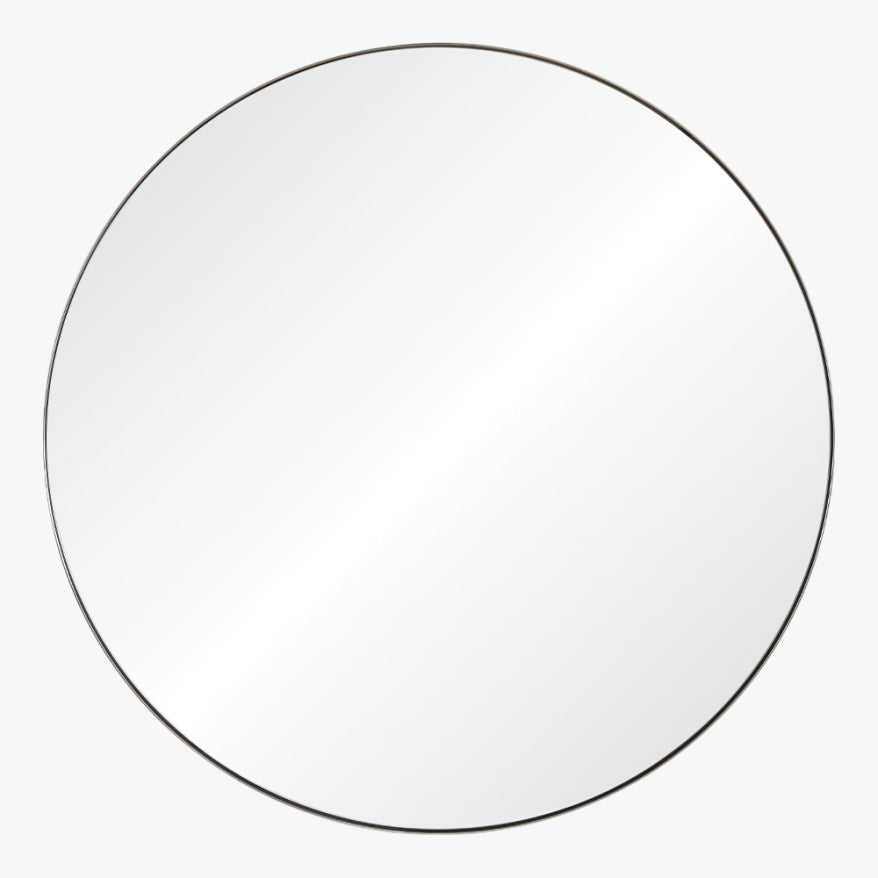 Large Round Brushed Brass Mirror