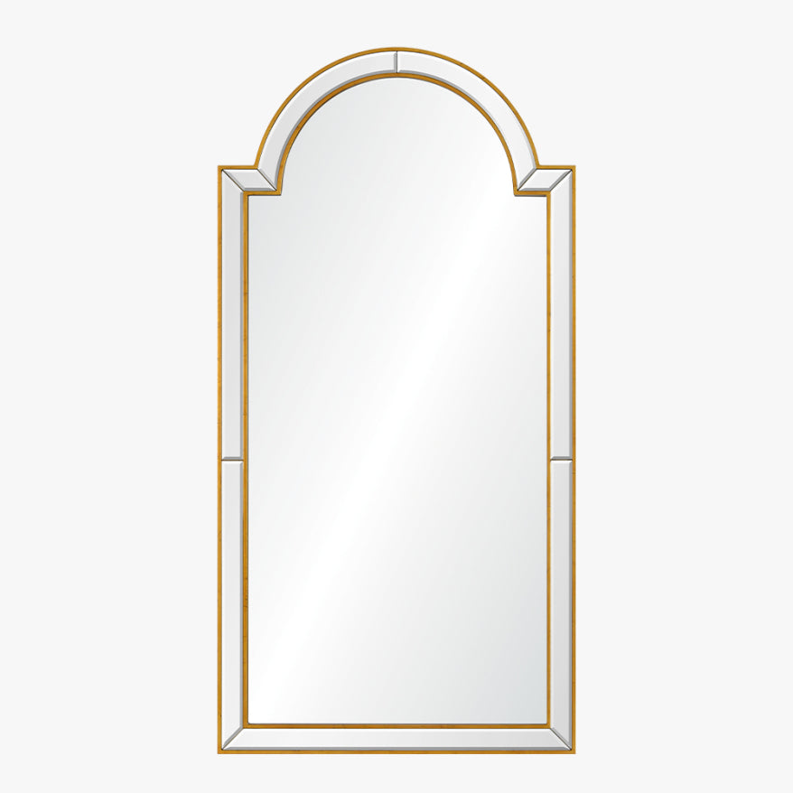 Distressed Gold Catheral Leaf Mirror