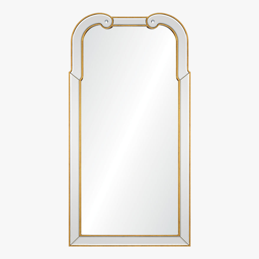 Distressed Queen Anne Gold Leaf Mirror