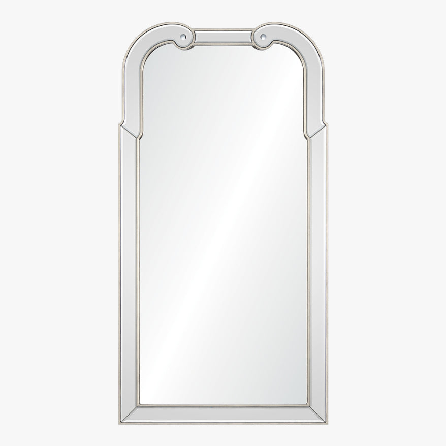 Distressed Queen Anne Silver Leaf Mirror
