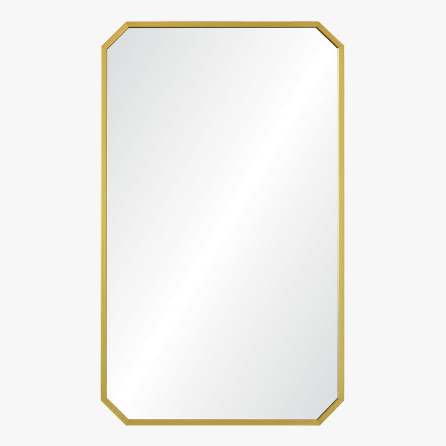 Brushed Brass Snipped Corner Mirror