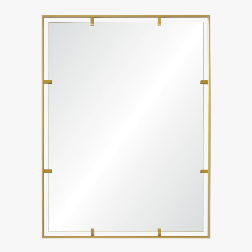 Brushed Brass 6 Tab Mirror