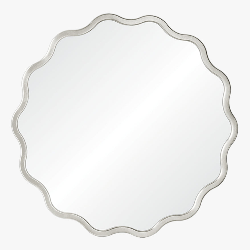 Antiqued Silver Leaf Wavy Mirror