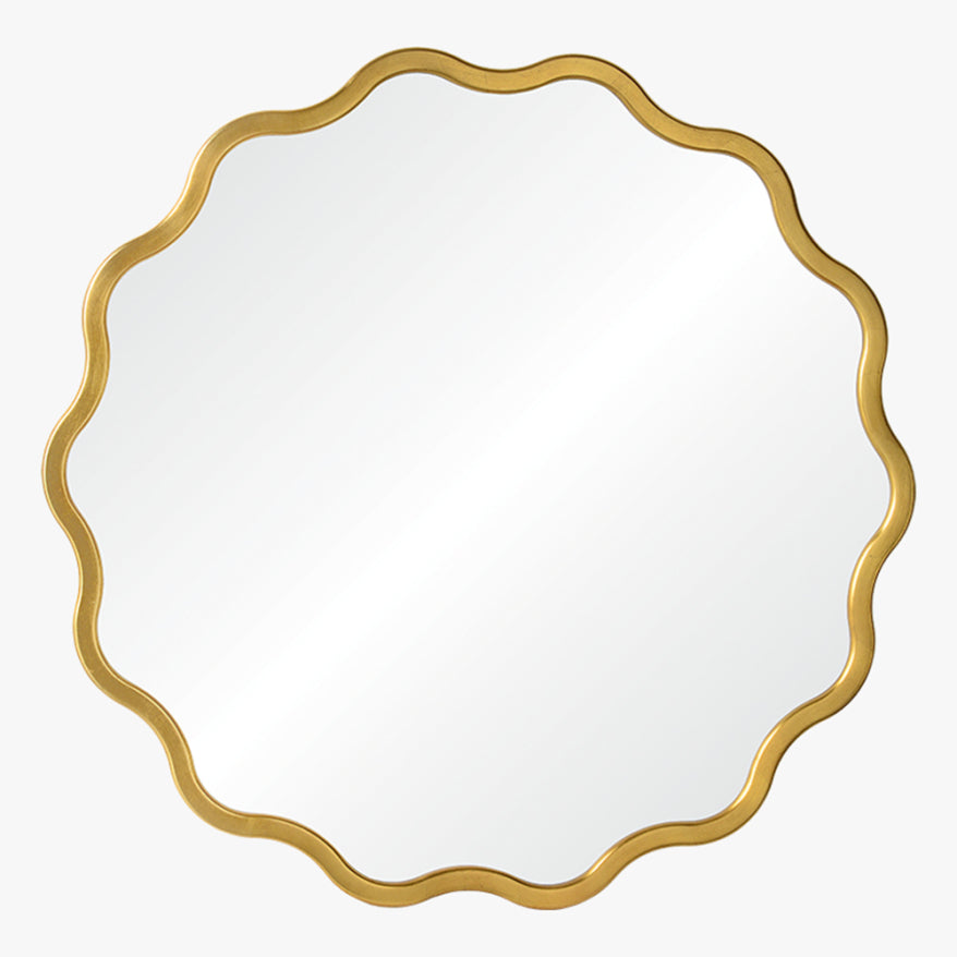 Burnished Gold Leaf Wavy Mirror