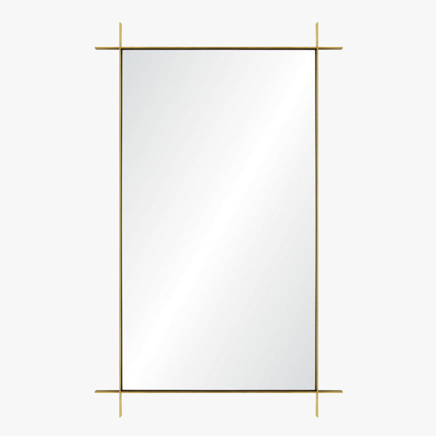 Crossed Brushed Brass Mirror