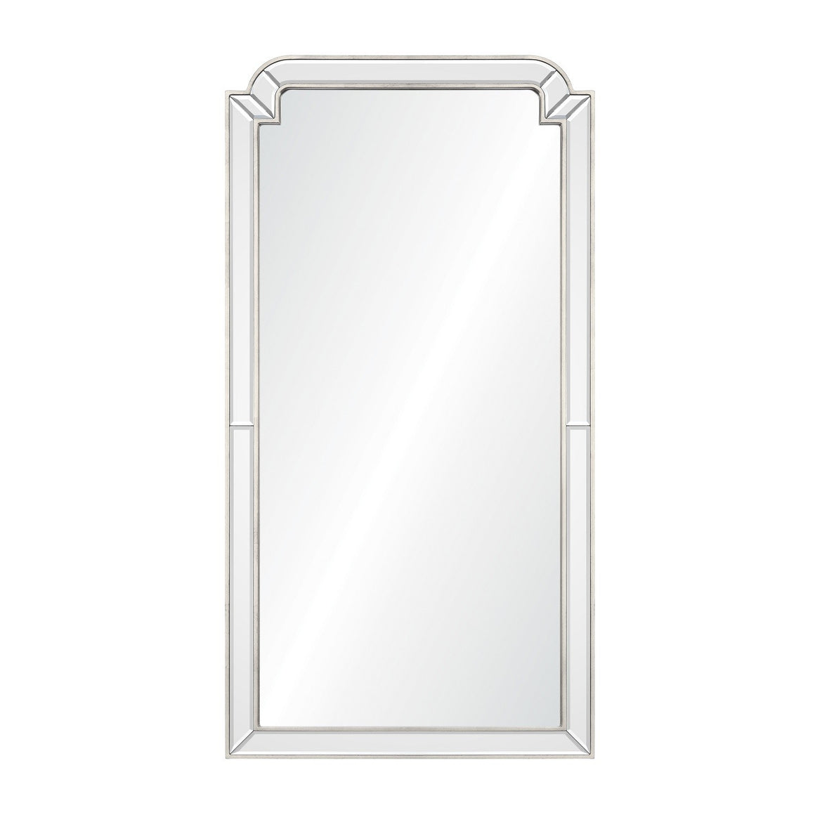 Distressed Silver Leaf Hand Carved Mirror