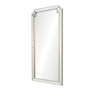 Distressed Silver Leaf Hand Carved Mirror
