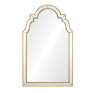 Distressed Gold Leaf Queen Anne Mirror