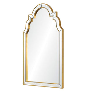 Distressed Gold Leaf Queen Anne Mirror