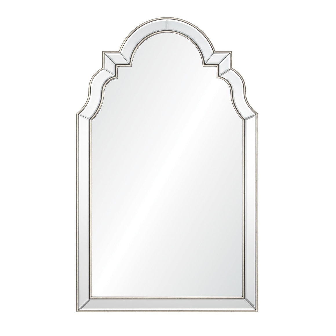 Distressed Silver Leaf Hand Carved Mirror