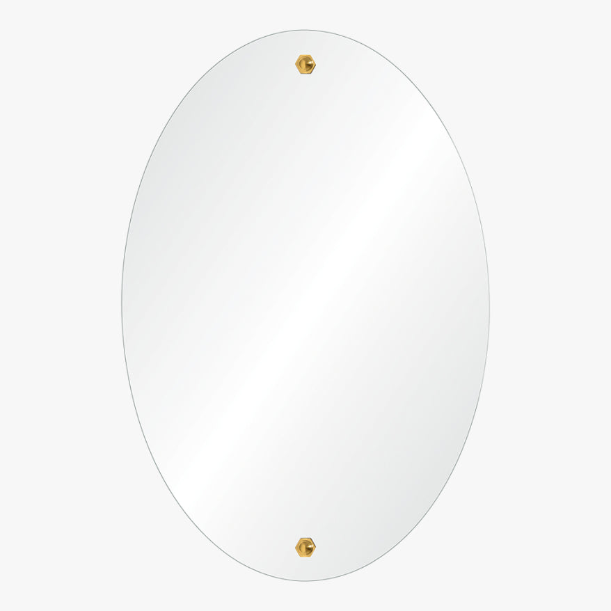 Brass Standoff Oval Mirror