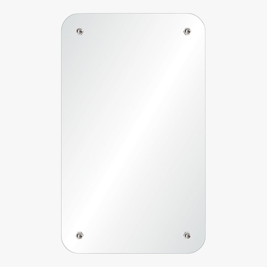 Polished Stainless Steel Standoff Rectangle Mirror