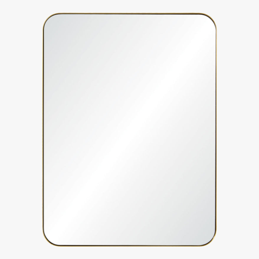Brushed Rounded Corner Brass Mirror