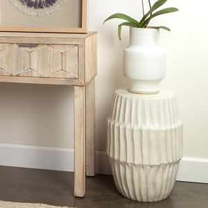 Algae Ceramic Indoor/Outdoor Side Table, White