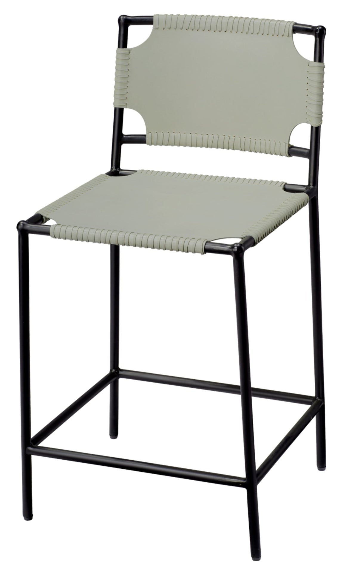 Asher Leather Counter Stool, Grey