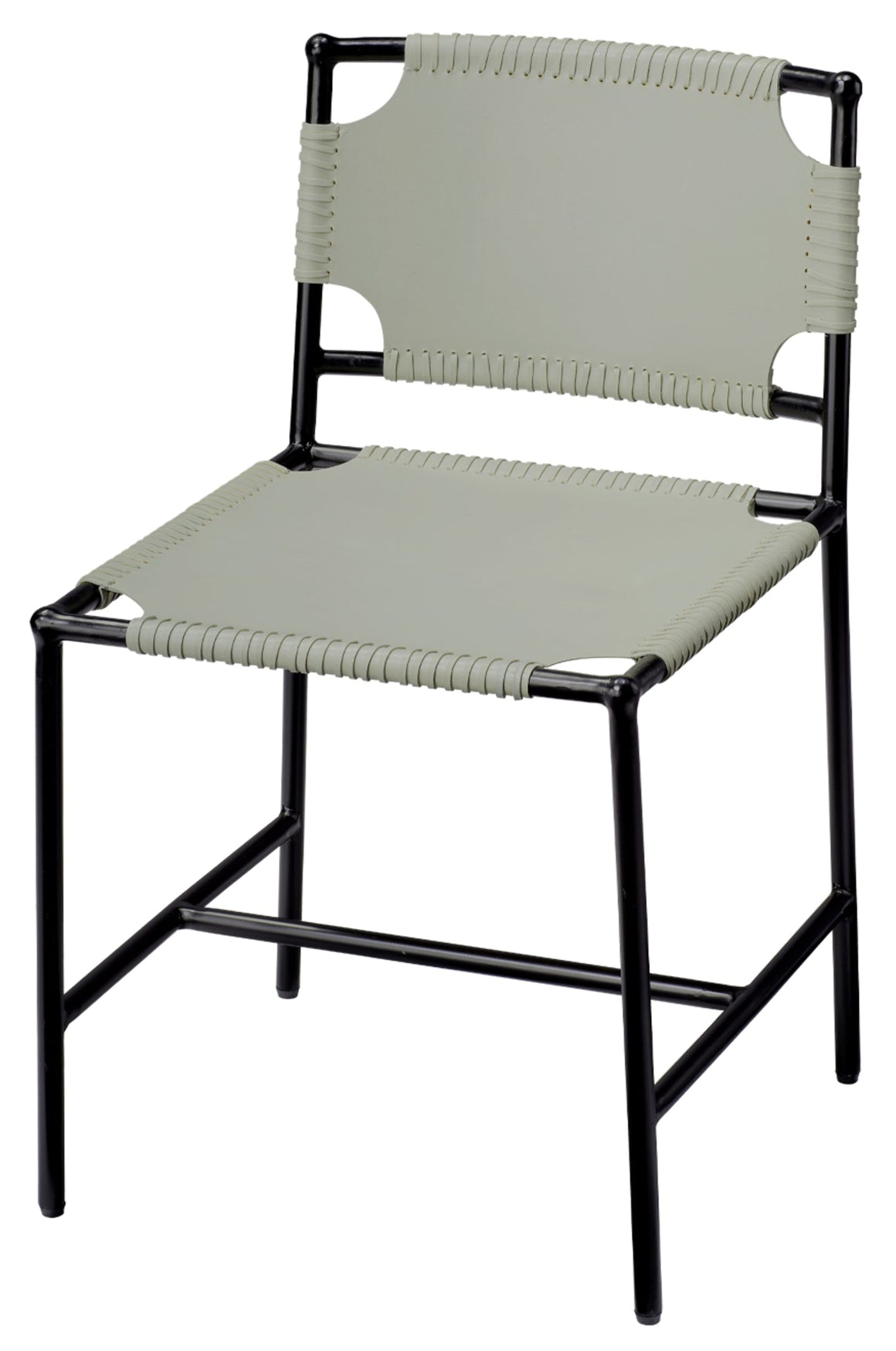 Asher Leather Dining Chair, Grey