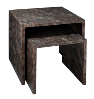 Bedford Wood Set of 2 Nesting Tables, Charcoal