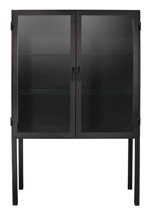 Chauncey Wide Curio Bar Iron Cabinet