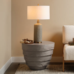 Concentric Fiber Glass Indoor/Outdoor Side Table, Cement Rustic