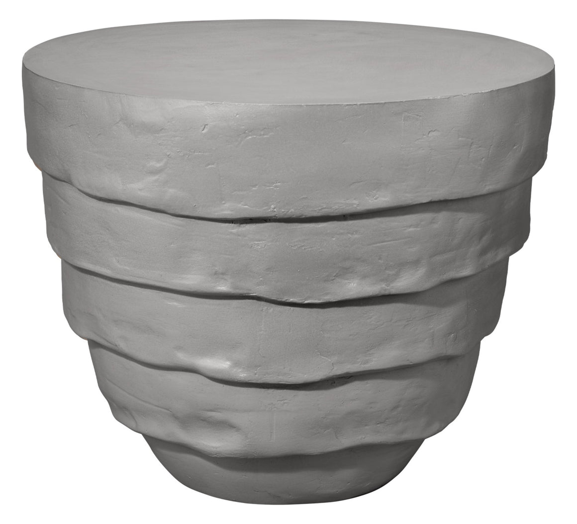 Concentric Fiber Glass Indoor/Outdoor Side Table, Cement Rustic