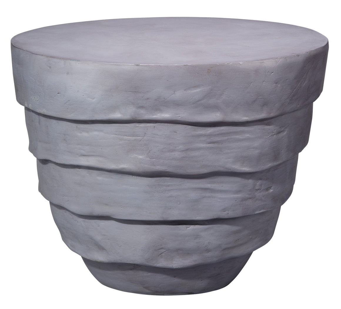 Concentric Fiber Glass Indoor/Outdoor Side Table, Steel Grey