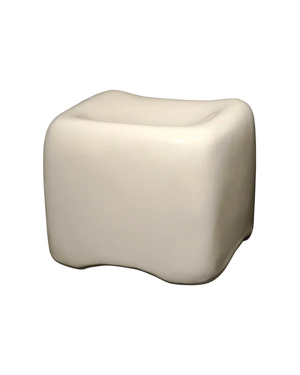Cushion Concrete Stool, Cream
