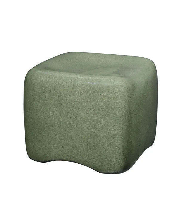 Cushion Concrete Stool, Olive Green