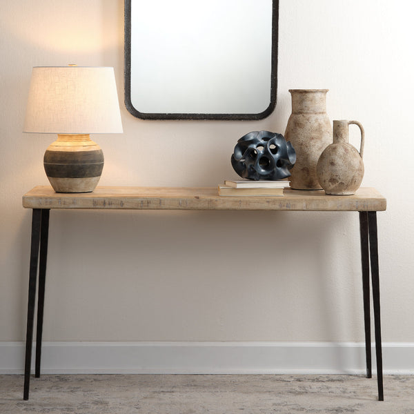 Farmhouse Wood Console Table, Natural - Scenario Home