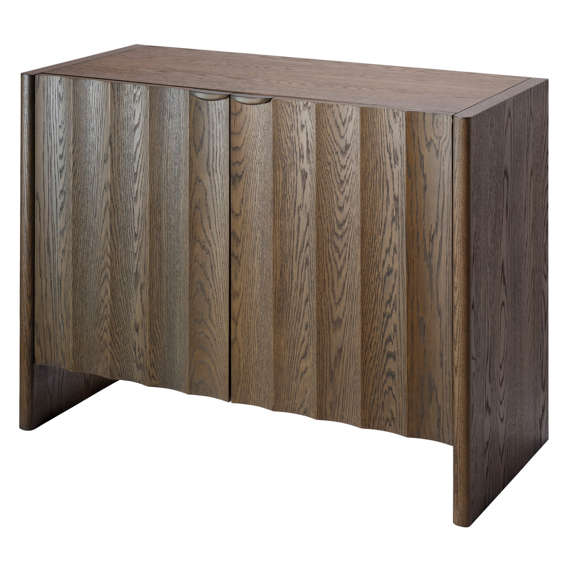 Finley Fluted Two Door Cabinet, Brown Sugar Oak