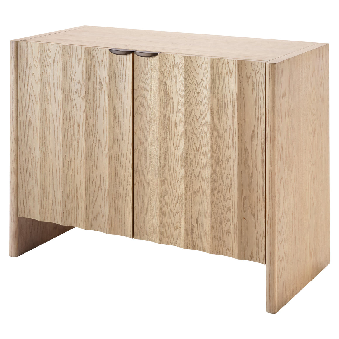Finley Fluted Two Door Cabinet, Pale Oak