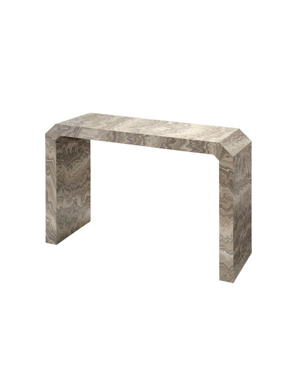 Grounded Console Table, Sand Grey Veneer